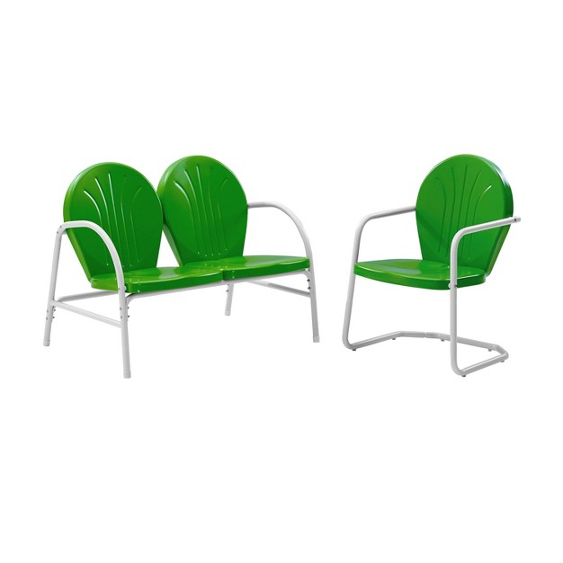 Griffith 2pc Outdoor Seating Set Kelly Green Crosley