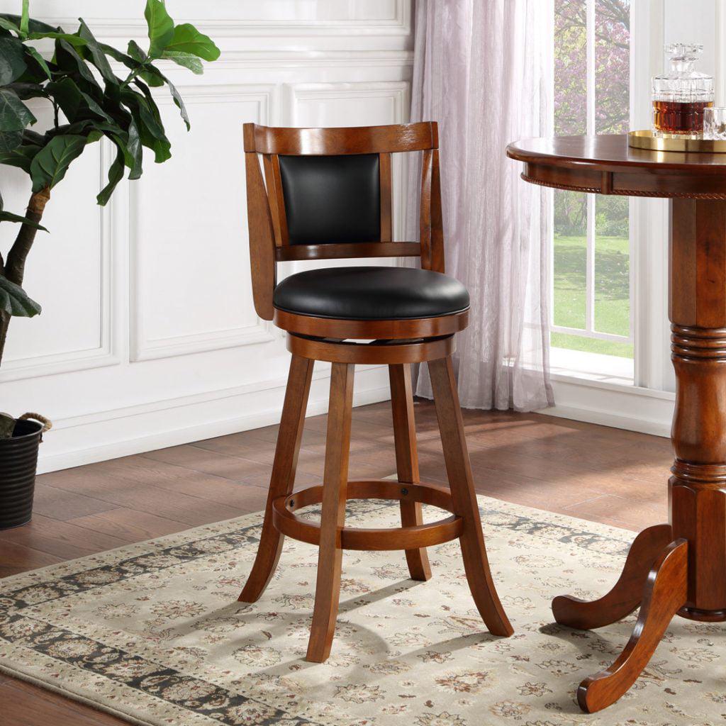 Boraam Avianna 24 Swivel Counter Stool， Walnut Finish