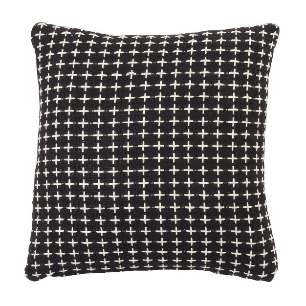 Saro Lifestyle Down filled Cross Thread Design Throw Pillow