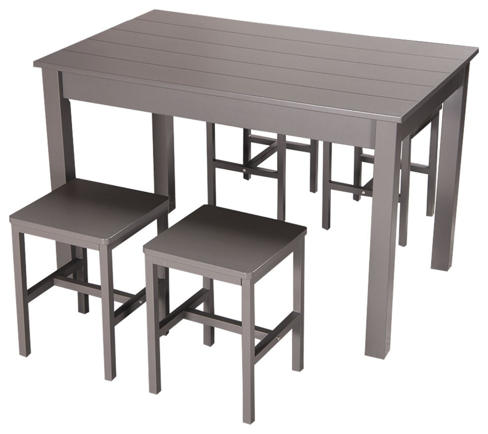 Maja Dining Set with Table and 4 Chairs  Dark Gray   Transitional   Outdoor Dining Sets   by Bill Grace  Houzz