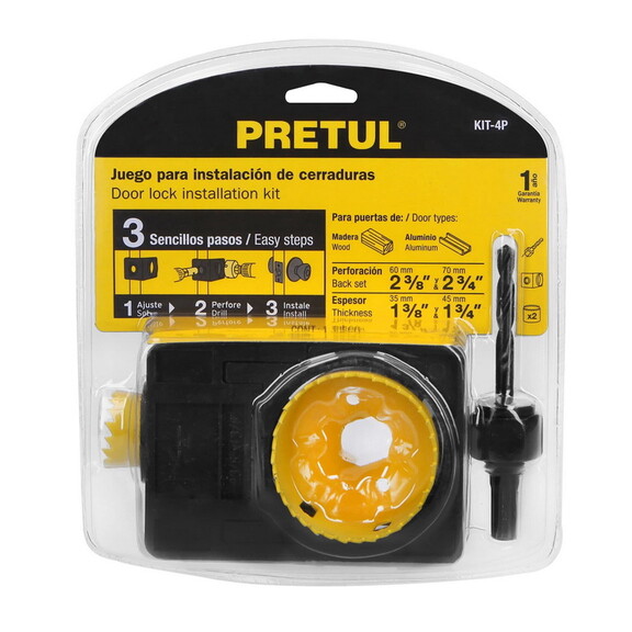 Pretul 26038 Hole Saw With Template Set 4 Pieces