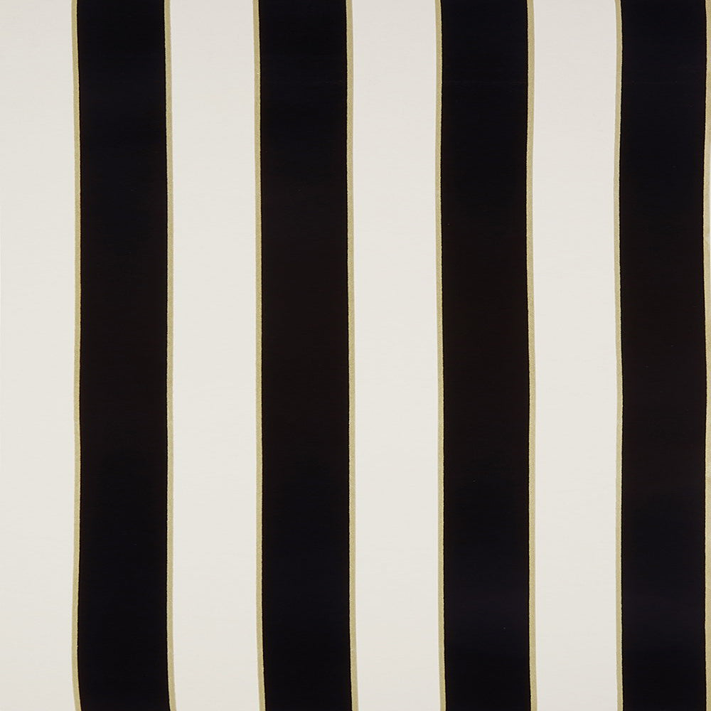 Regency Stripe Ivory/Black Flocked Wallpaper