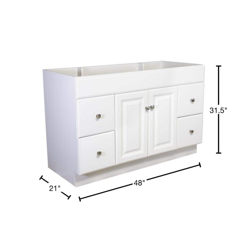 Design House Wyndham 48 in 2Door 4Drawer Bath Vanity Cabinet Only in SemiGloss White