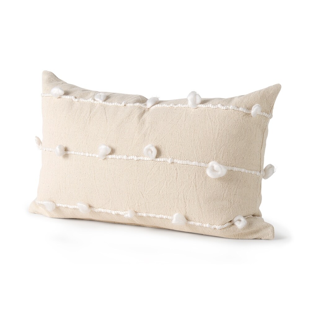 Erica Cream With White Detail Decorative Pillow Cover