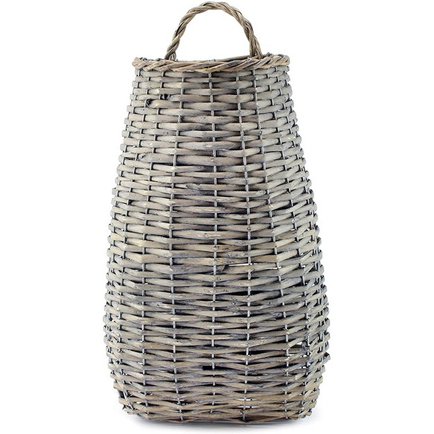 Auldhome Design Woven Wicker Wall Hanging Basket