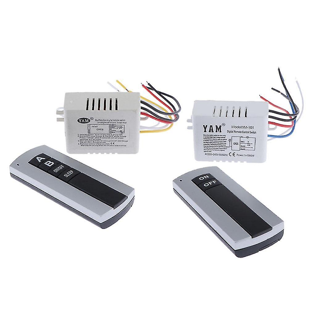 2 Pieces 1 Way 2 Way Remote Control Light Switch Home Lighting Fixture Kit