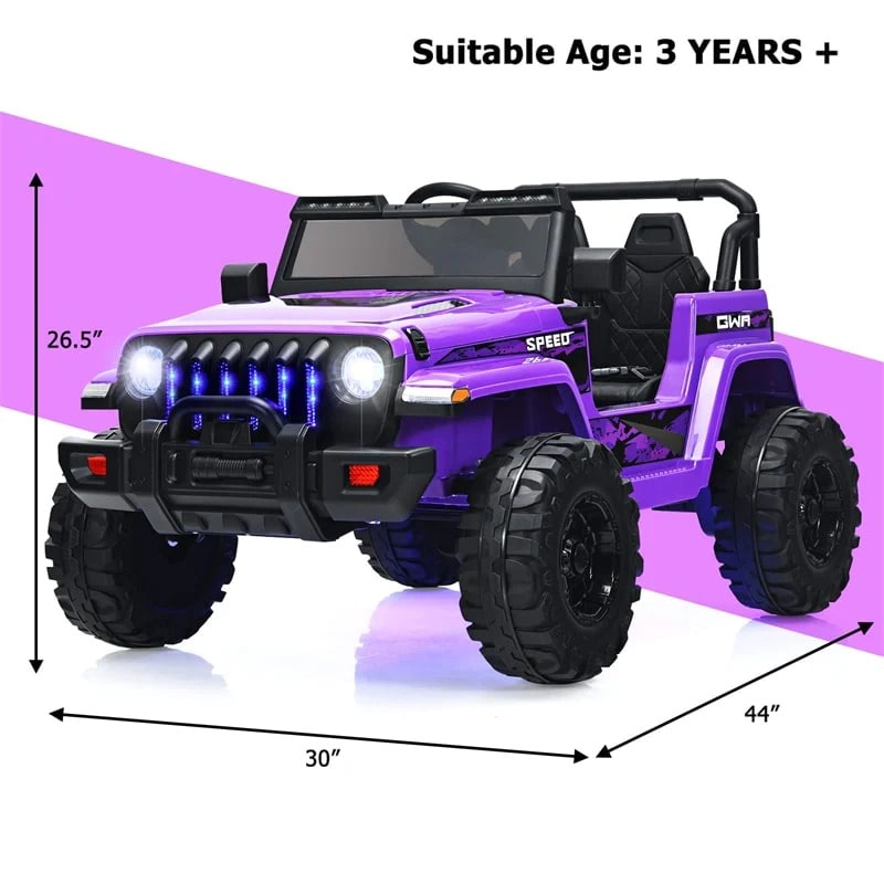 Kids Ride on Jeep Truck 12V Battery Powered Electric Riding Toy Car with 2.4G Remote Control