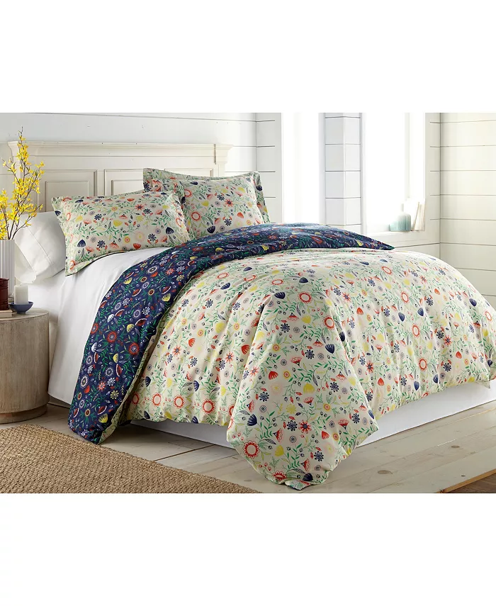 Southshore Fine Linens Boho Bloom Duvet Cover and Sham Set， Twin