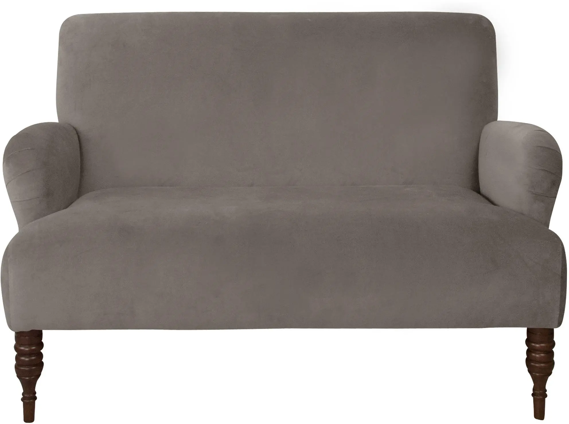 Clara Regal Velvet Smoke Settee- Skyline Furniture