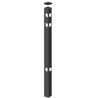 Barrette Outdoor Living CascadeNew Hope 2 in. x 2 in. x 5-78 ft. Black Standard-Duty Aluminum Fence Corner Post 73002221