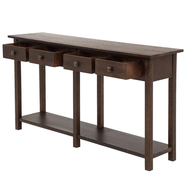 Rustic Console Table With Drawer And Bottom Shelf modernluxe