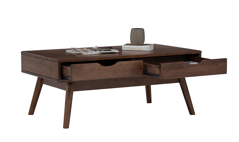 LAMAR Coffee Table with 2 Drawers 106cm - Walnut