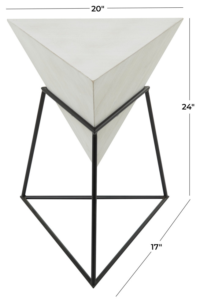 Black Metal and Wood Modern Accent Table 85238   Transitional   Side Tables And End Tables   by Brimfield  ampMay  Houzz