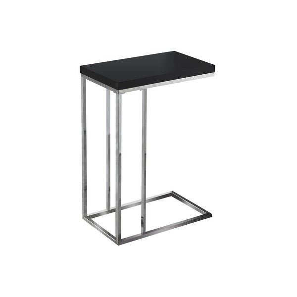 Glossy Black With Chrome Metal Accent Table - 10.25 In. L X 18.25 In. W X 25.25 In. H