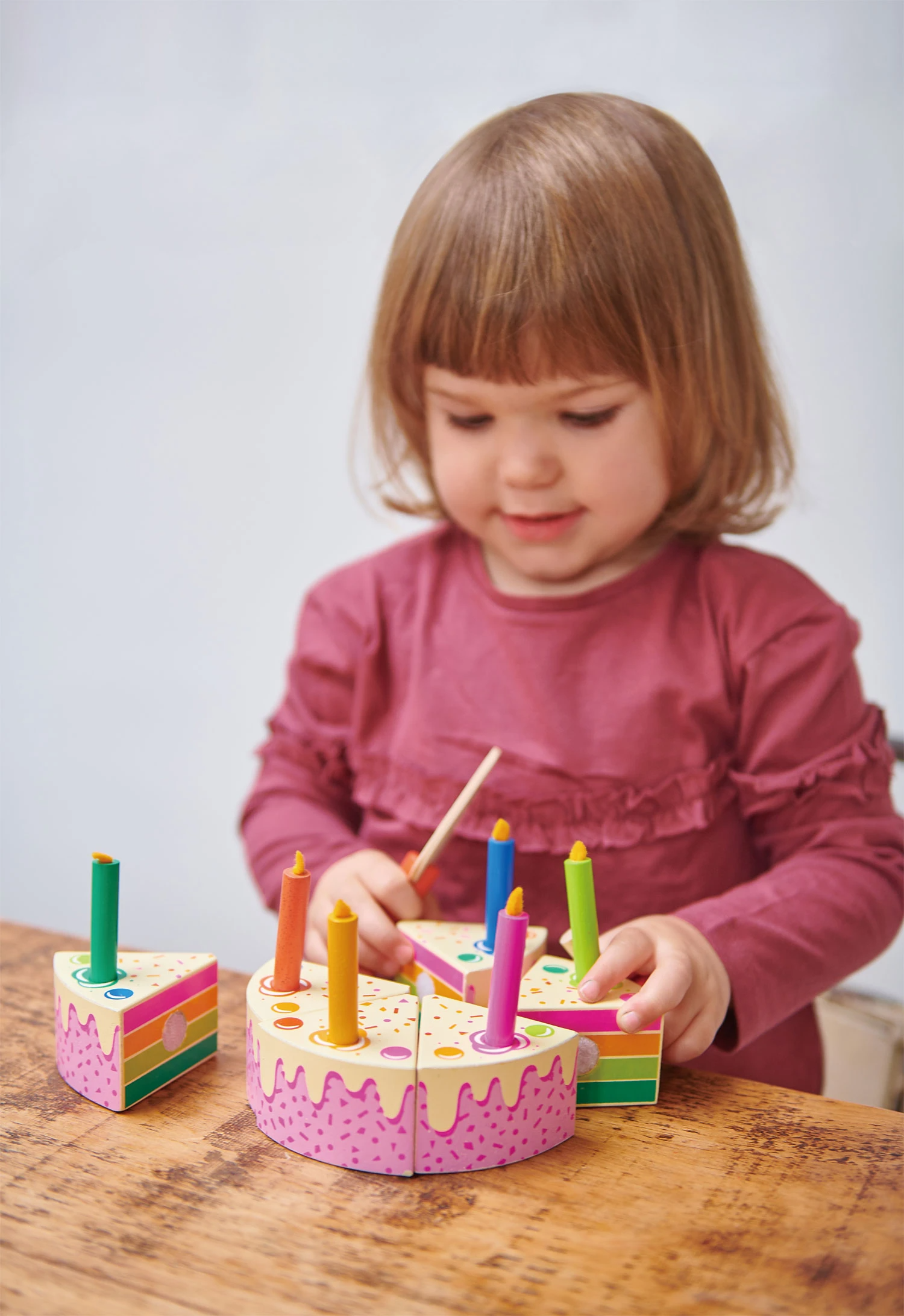 Rainbow Birthday Cake - Wooden Toy Set by Tender Leaf Toys