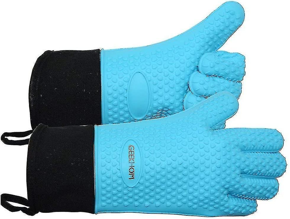 Bbq Utensil Baking Gloves， Heat Resistant Bbq Gloves， Silicone Dutch Oven Gloves， Waterproof Non-sli