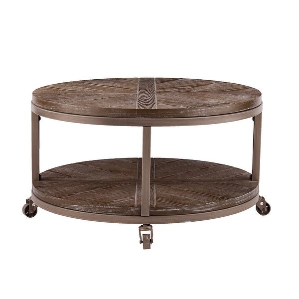 SEI Furniture Kenya Industrial Brown Wood Coffee Table