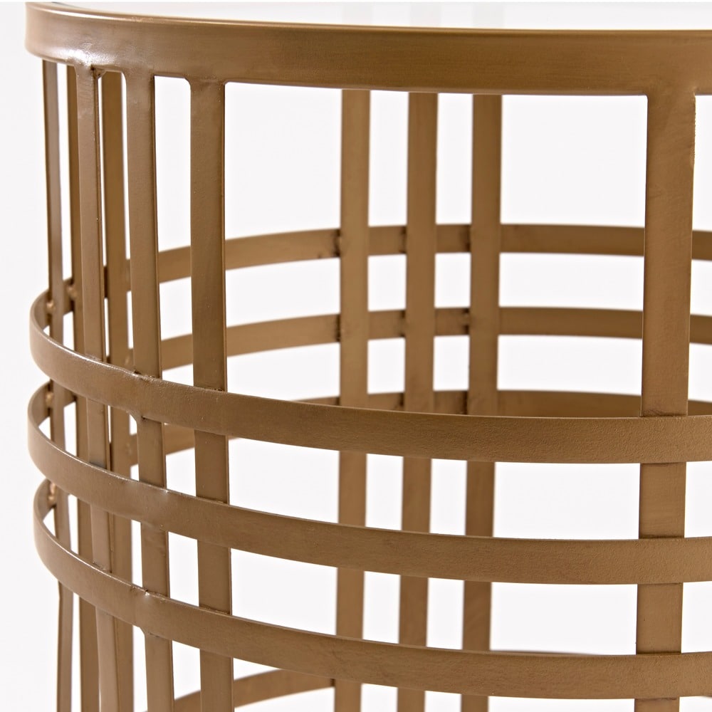 FirsTime   Co. 'Weave' Metal Barrel End Table