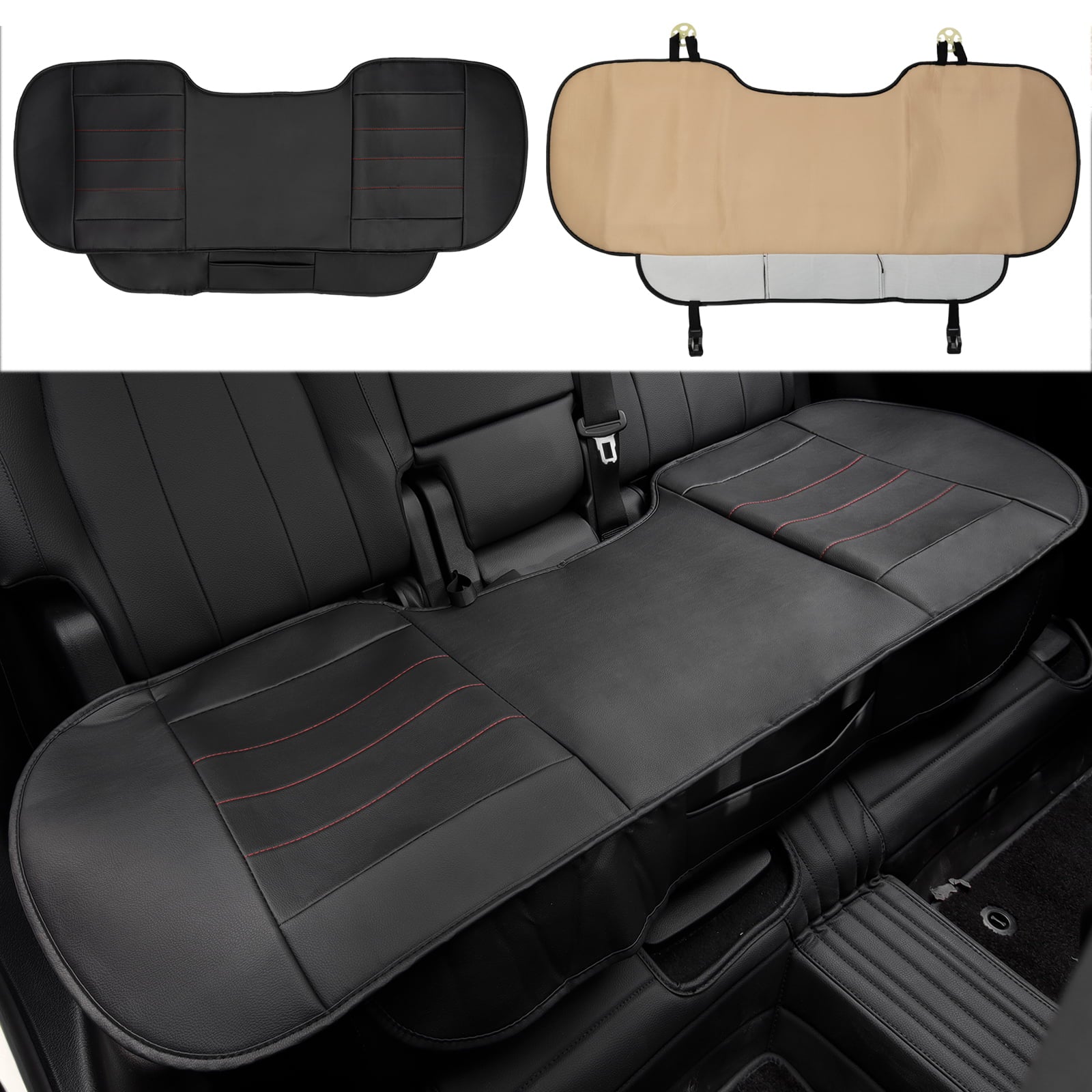 Car Rear Row Seat Cushion Cover Pad PU Leather Protector Full Surround Waterproof Universal