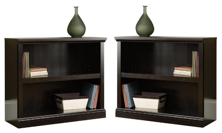 Home Square 2 Shelf Wood Bookcase Set in Estate Black (Set of 2)   Transitional   Bookcases   by Homesquare  Houzz