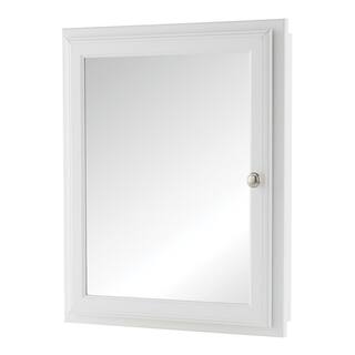 Home Decorators Collection 20-34 in. W x 25-34 in. H Fog Free Framed Recessed or Surface-Mount Bathroom Medicine Cabinet in White with Mirror 45409