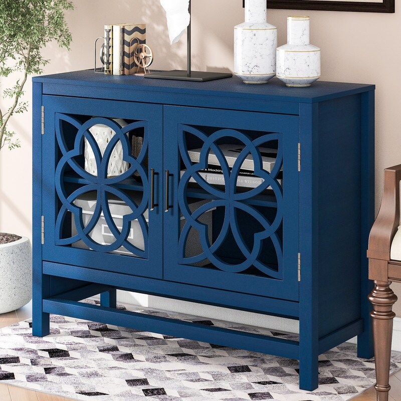 Accent locker with adjustable shelves  French wood sideboard and buffet table