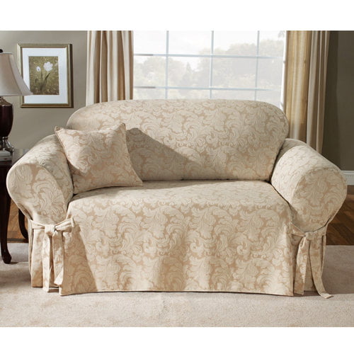 Sure Fit Champagne Scroll Sofa Cover