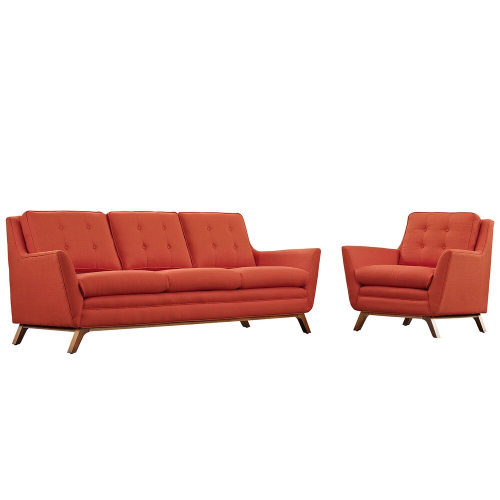 Beguile Tufted Fabric Armchair and Sofa Set