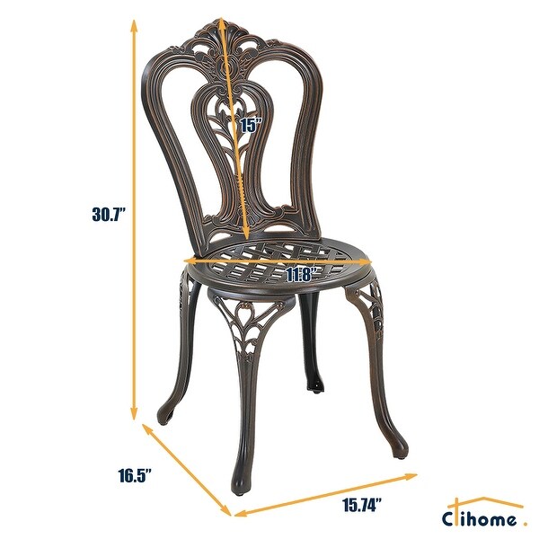 3Piece Cast Aluminum Outdoor Patio Bistro Set