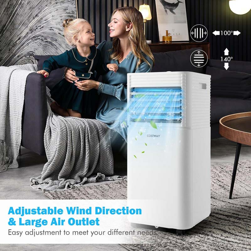 8000 BTU 3-in-1 Portable Air Conditioner Air Cooler Fan Dehumidifier with 4 Modes & 2 Speeds, Remote Control