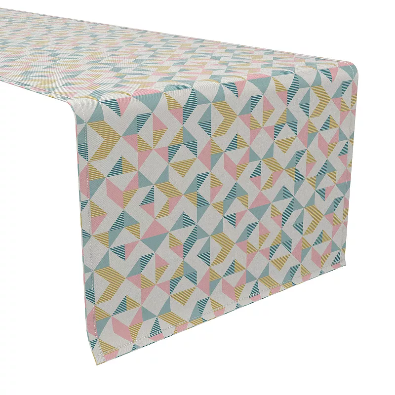 Table Runner， 100% Cotton， 16x72， Abstract Geo Print