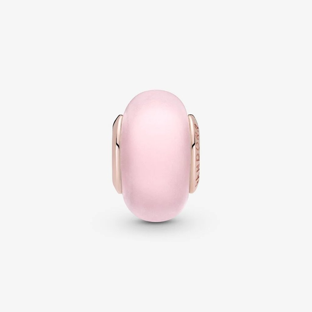 PANDORA  Matte Pink Murano Glass Charm