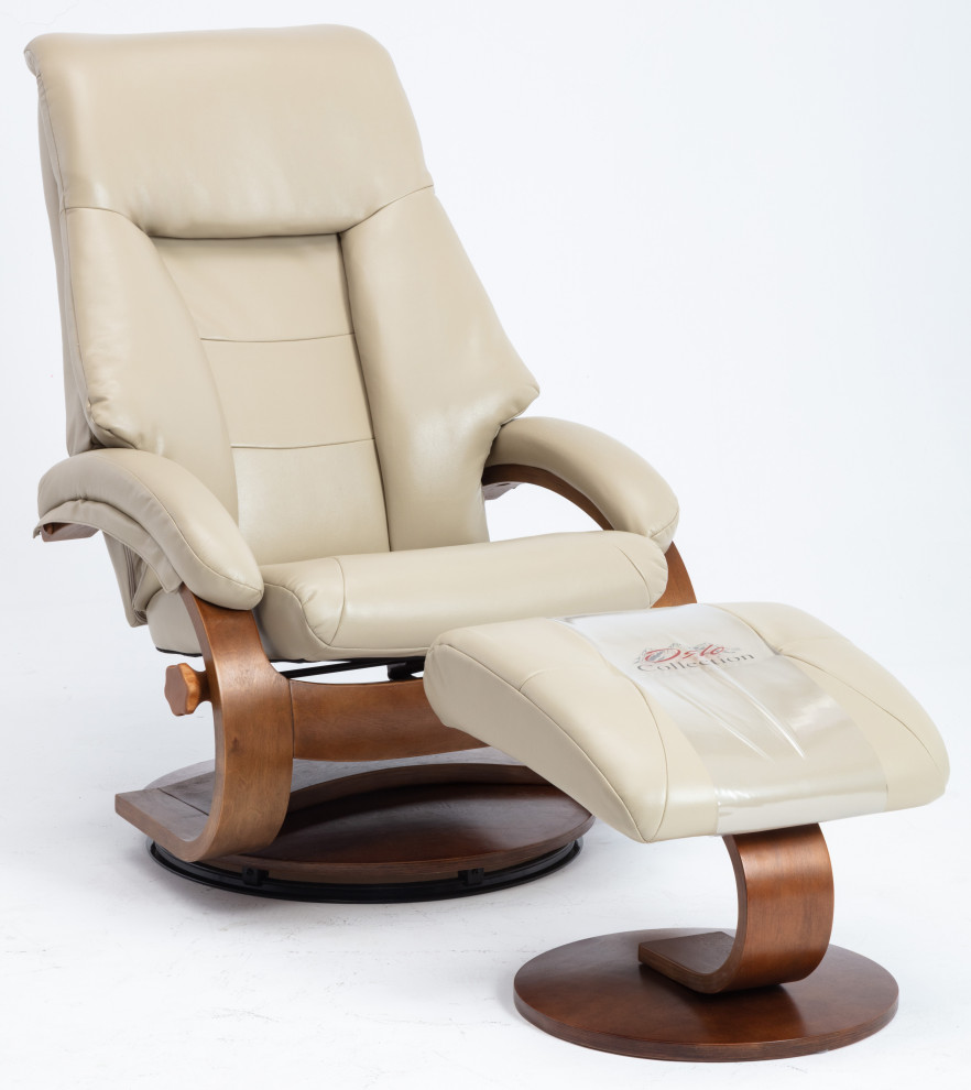 Montreal Recliner and Ottoman  Cobble Air Leather   Contemporary   Recliner Chairs   by Progressive Furniture  Houzz