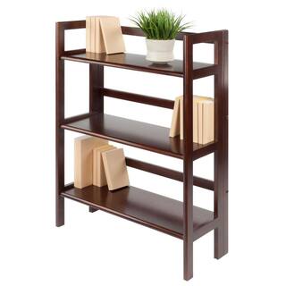 WINSOME WOOD Terry 3-Tier 38 in. H Foldable Walnut Bookshelf 94896