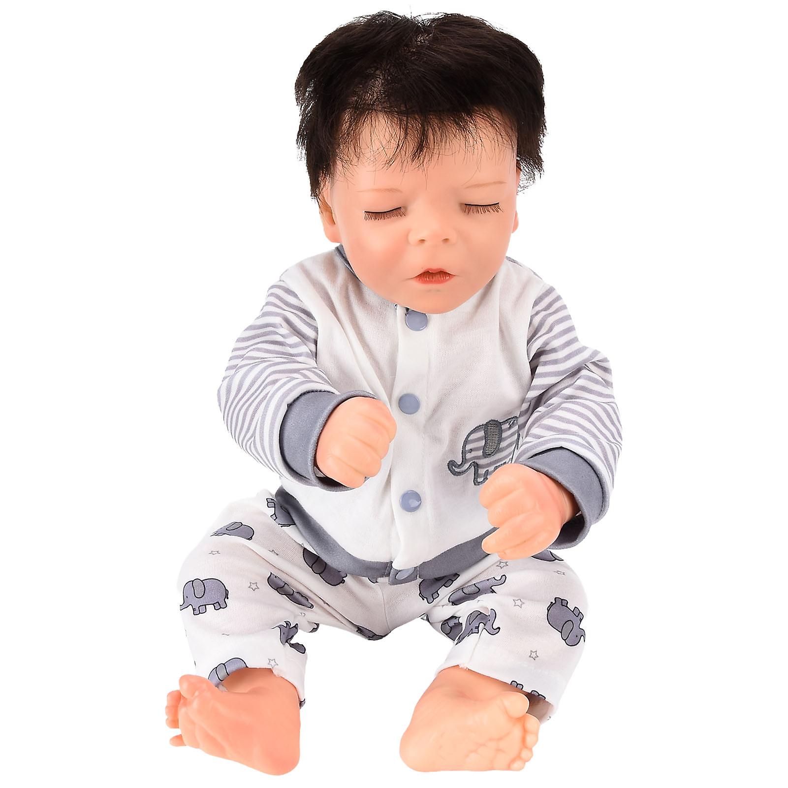 Reborn Infant Doll 18 Inch Lifelike Vivid Cute Newborn Baby Boy Doll with Clothes Pacifier Gift Decoration