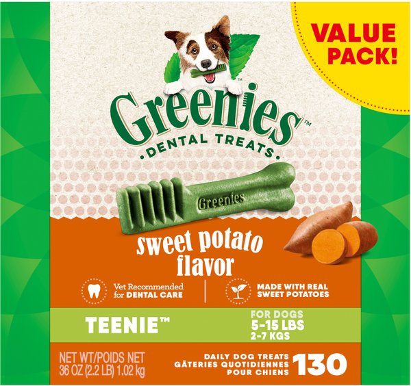 Greenies Teenie Sweet Potato Natural Small Dental Dog Treats