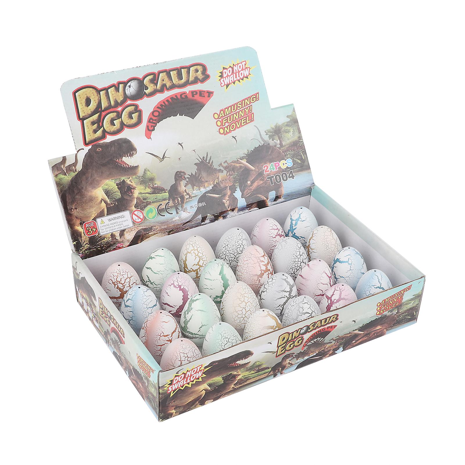 24pcs Growing Dinosaur Toy Easter Dinosaur Eggs Grow In Water Children Novelty Toywhite