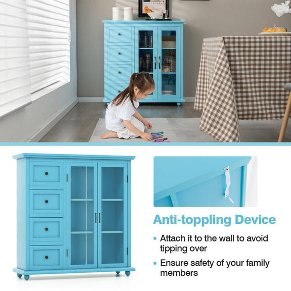 Costway 40598761 Buffet Sideboard Table Kitchen St...