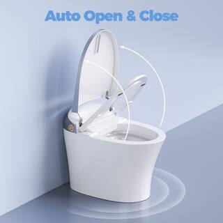 HOROW Elongated Smart Toilet Bidet in White with Auto Open Auto Close Auto Flush Heated Seat and Remote HR-0020Y