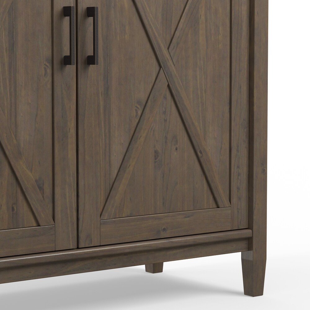 WYNDENHALL Cantina SOLID WOOD 39 inch Wide Transitional Medium Storage Cabinet in Smoky Brown   16\