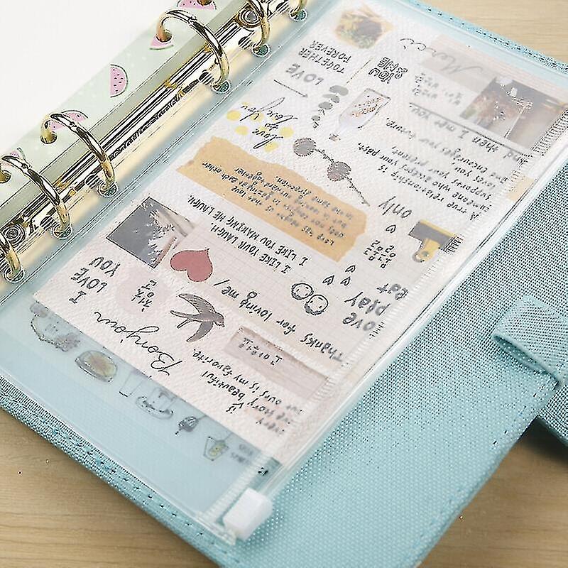 A5 Binder Pockets For Cards And Zippered Cash Envelopes，10-piece Set， Clear