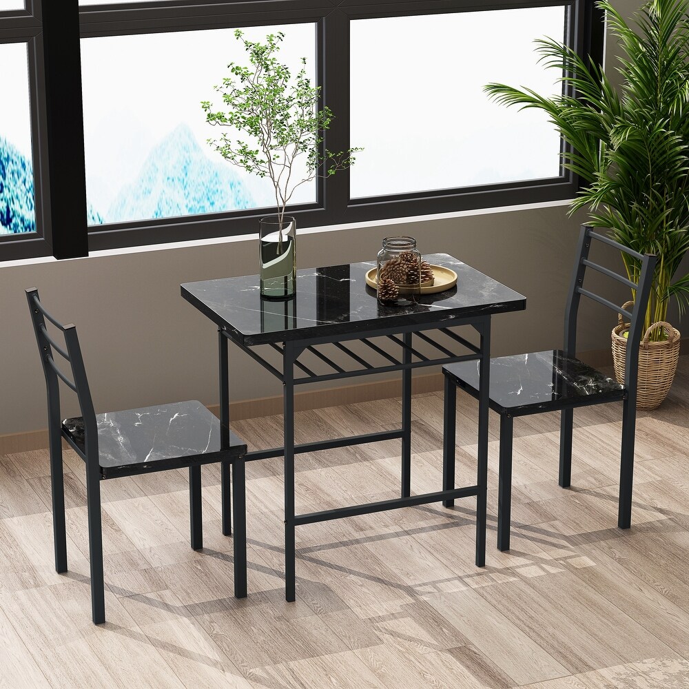 3 Piece Dining Table Set with 2 Chairs