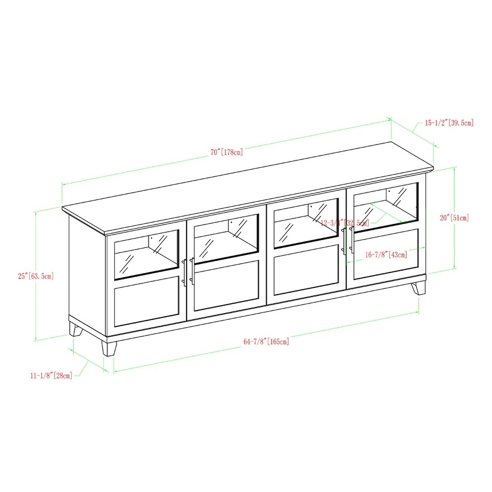 Middlebrook 70 inch Split Panel 4 Door TV Stand