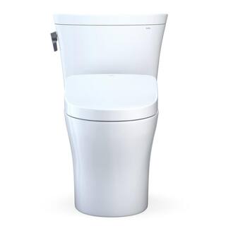 TOTO Aquia IV Arc 2-Piece 0.91.28 GPF Dual Flush Elongated Comfort Height Toilet in Cotton White S500E Washlet Seat Included MW4483046CEMFGN#01