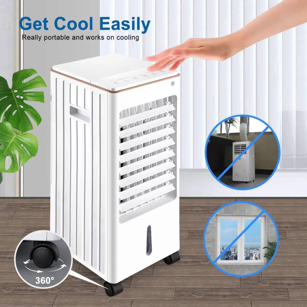 246.6 CFM 3 Speeds 3-in-1 Smart Portable Evaporative Air Cooler with Remote Control 3 l Water Tank Capacity White Mile-LQD0-6HU