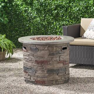 Noble House Ophelia 32 in. x 24 in. Circular MGO Propane Fire Pit 7549