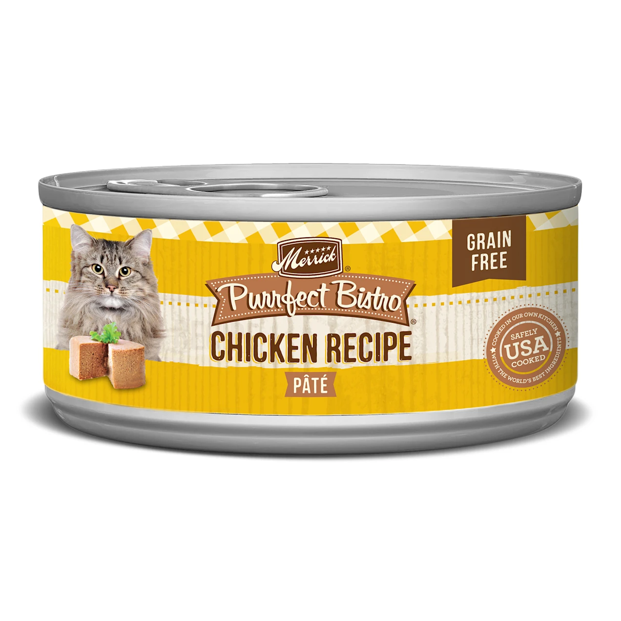 Merrick Purrfect Bistro Grain Free Chicken Recipe Pate Wet Cat Food， 5.5 oz.， Case of 24