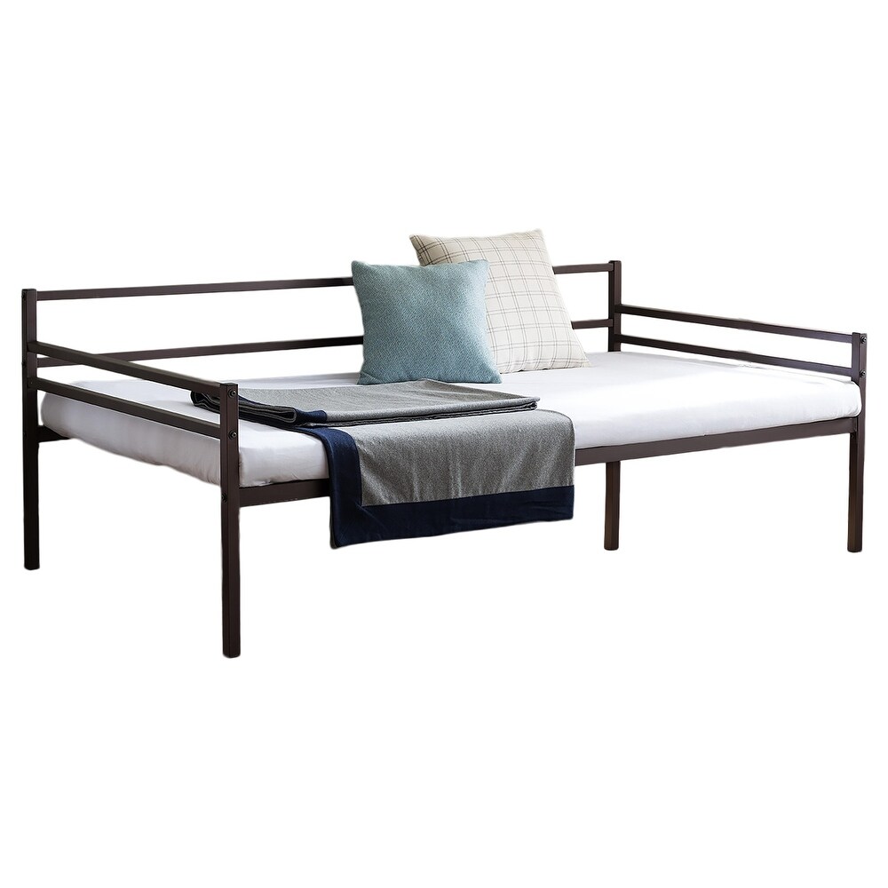 Modern Metal Twin Size Daybed Frame with Metal Slats Support  Bronze Finish