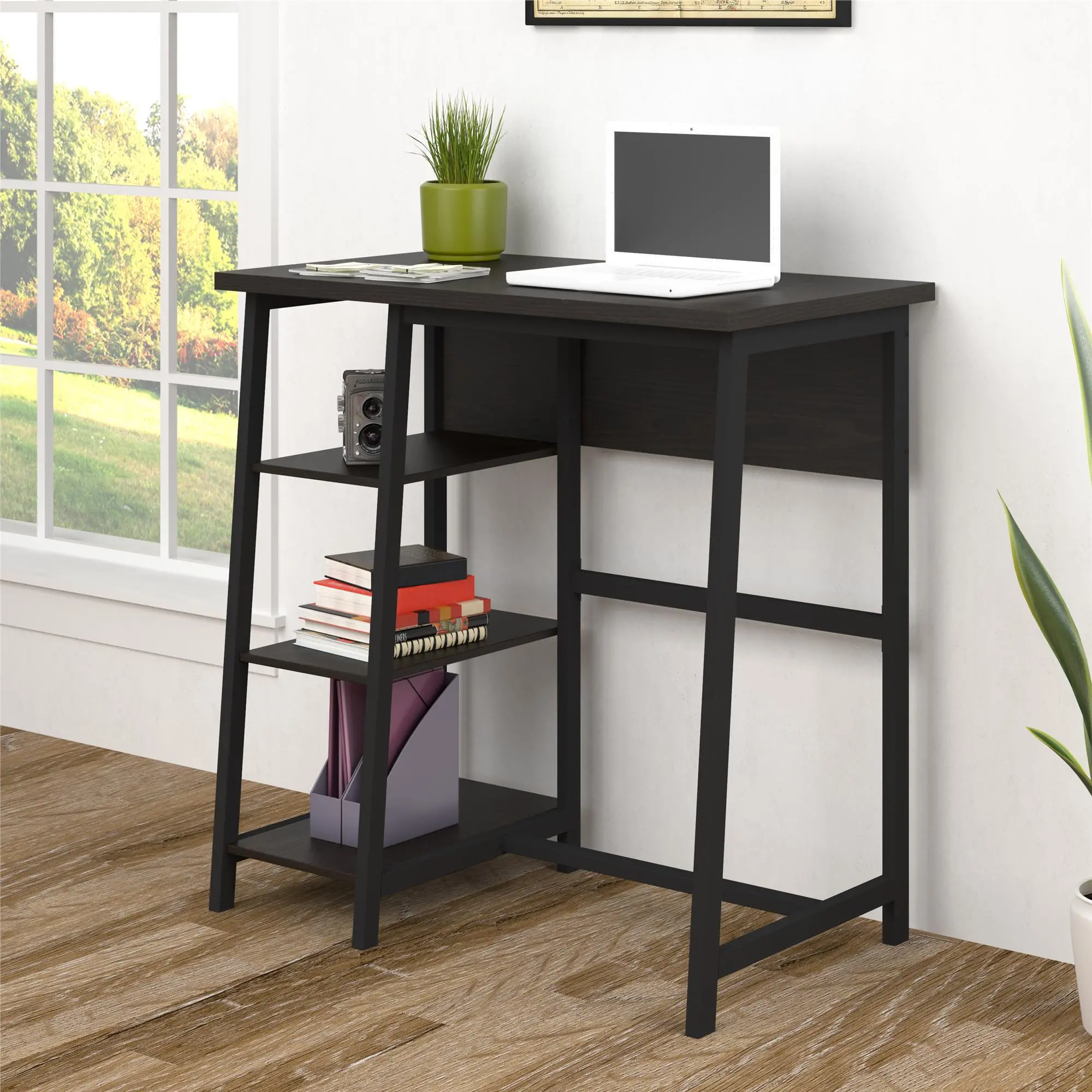 Coleton Transitional Espresso Standing Computer Desk