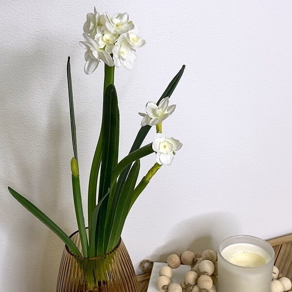 Sullivans Artificial Paperwhite With Bulb Stem 20H White